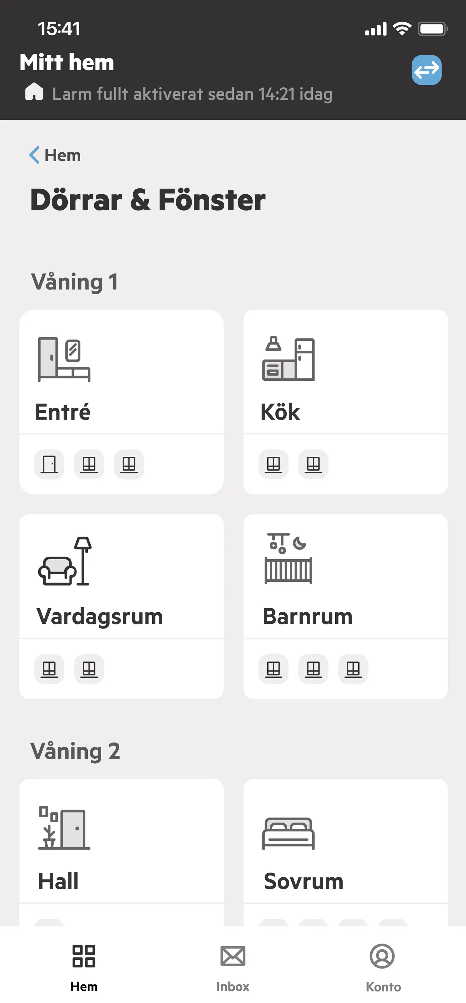 Kontrollera fönster och dörrar
