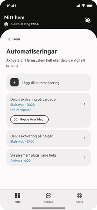 Schemalagd larmaktivering