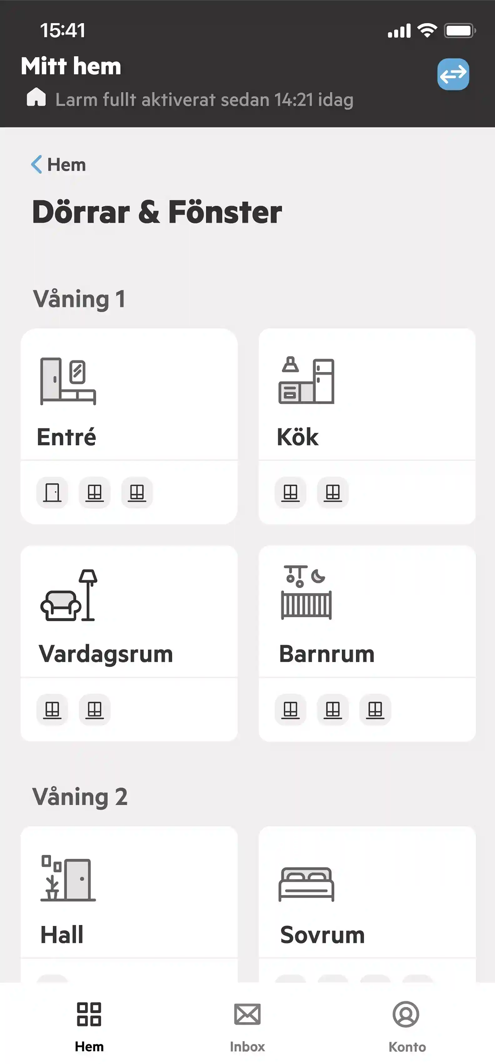 Kontrollera fönster och dörrar