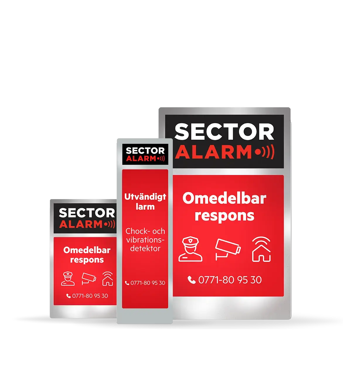 Larmskyltar och dekaler